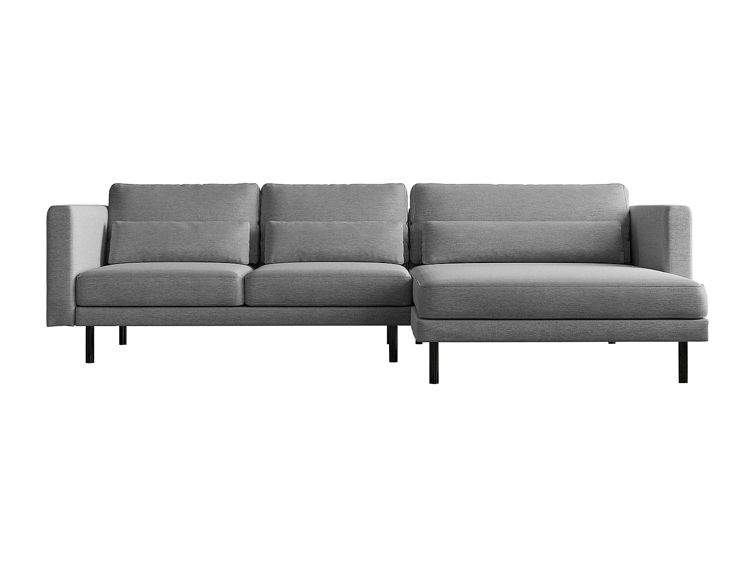 Canapé d'angle L-form Dani moderne et spacieux tissu Verita Steel Right