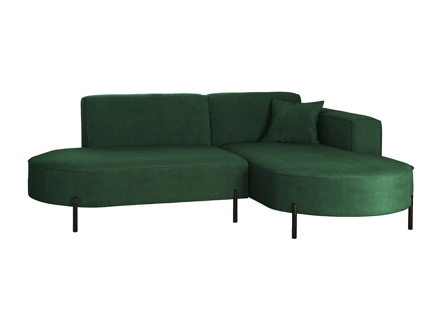 Canapé d'angle, canapé en L, designer Modena, tissu pur Noel Green, droite