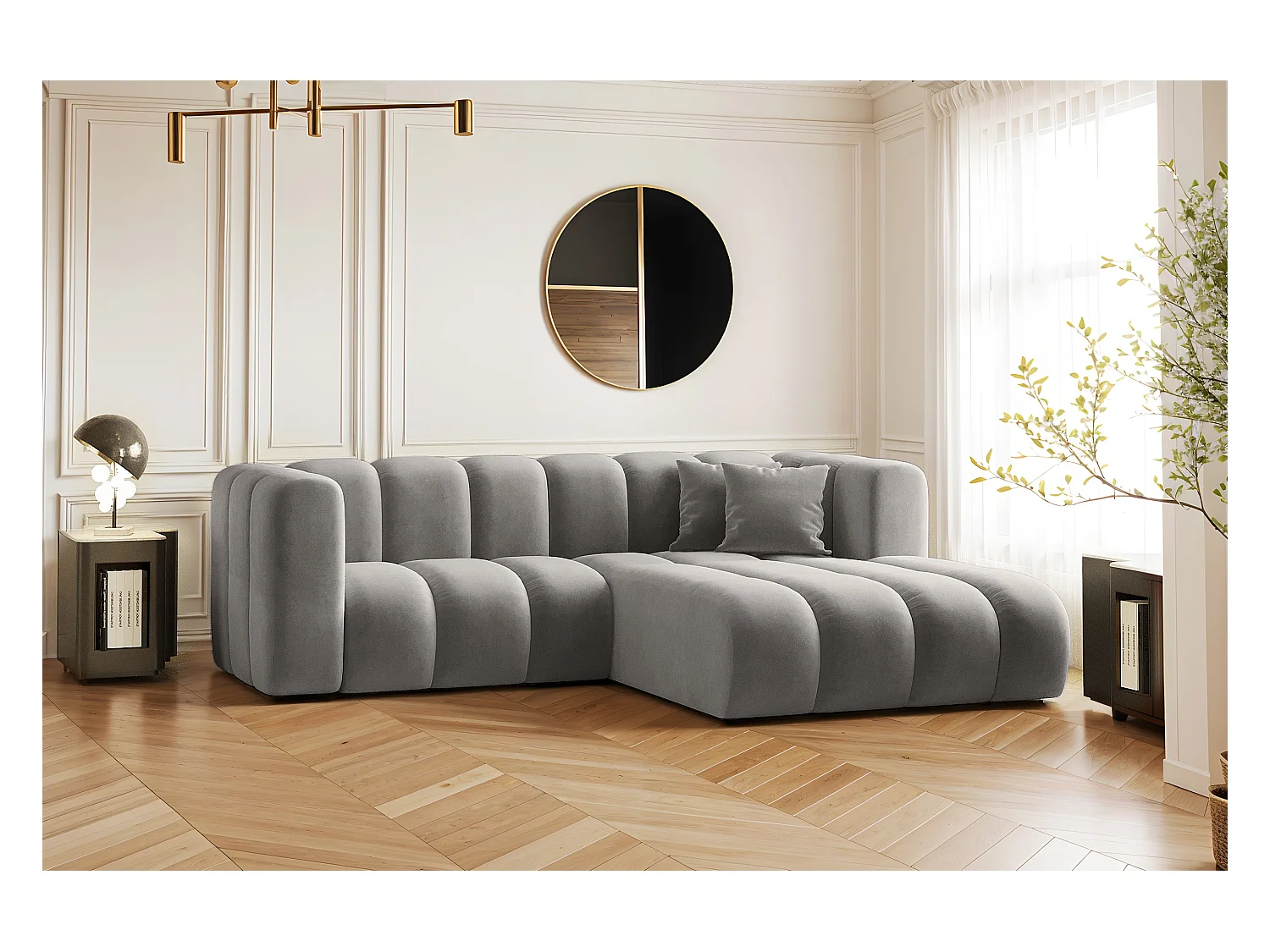 Ecksofa, L-from, Sofa Grand modular stoff Salvador Grau Rechts
