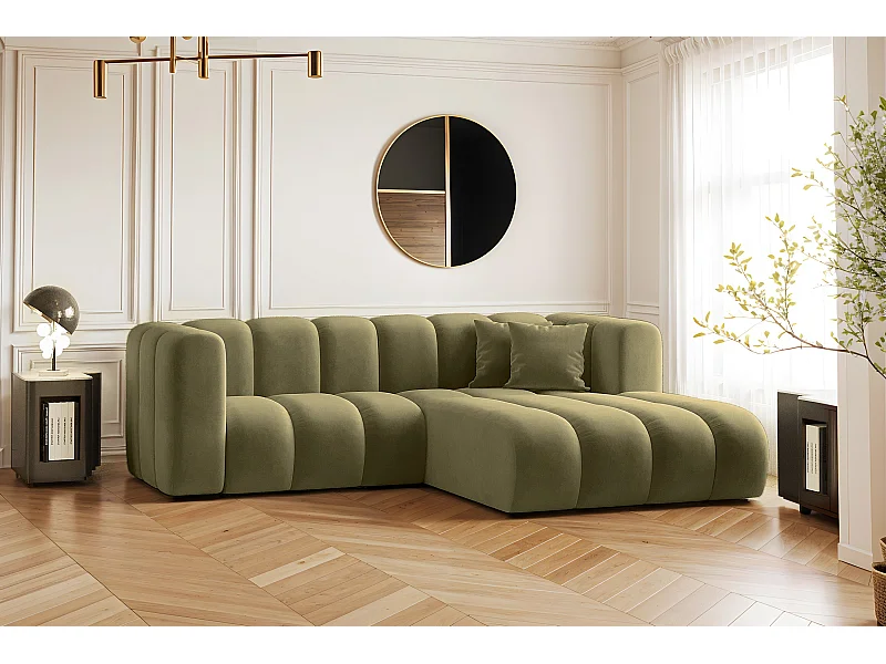 Hoekbank, L-vormig, Sofa Grand modulaire stof Salvador Olive Rechts