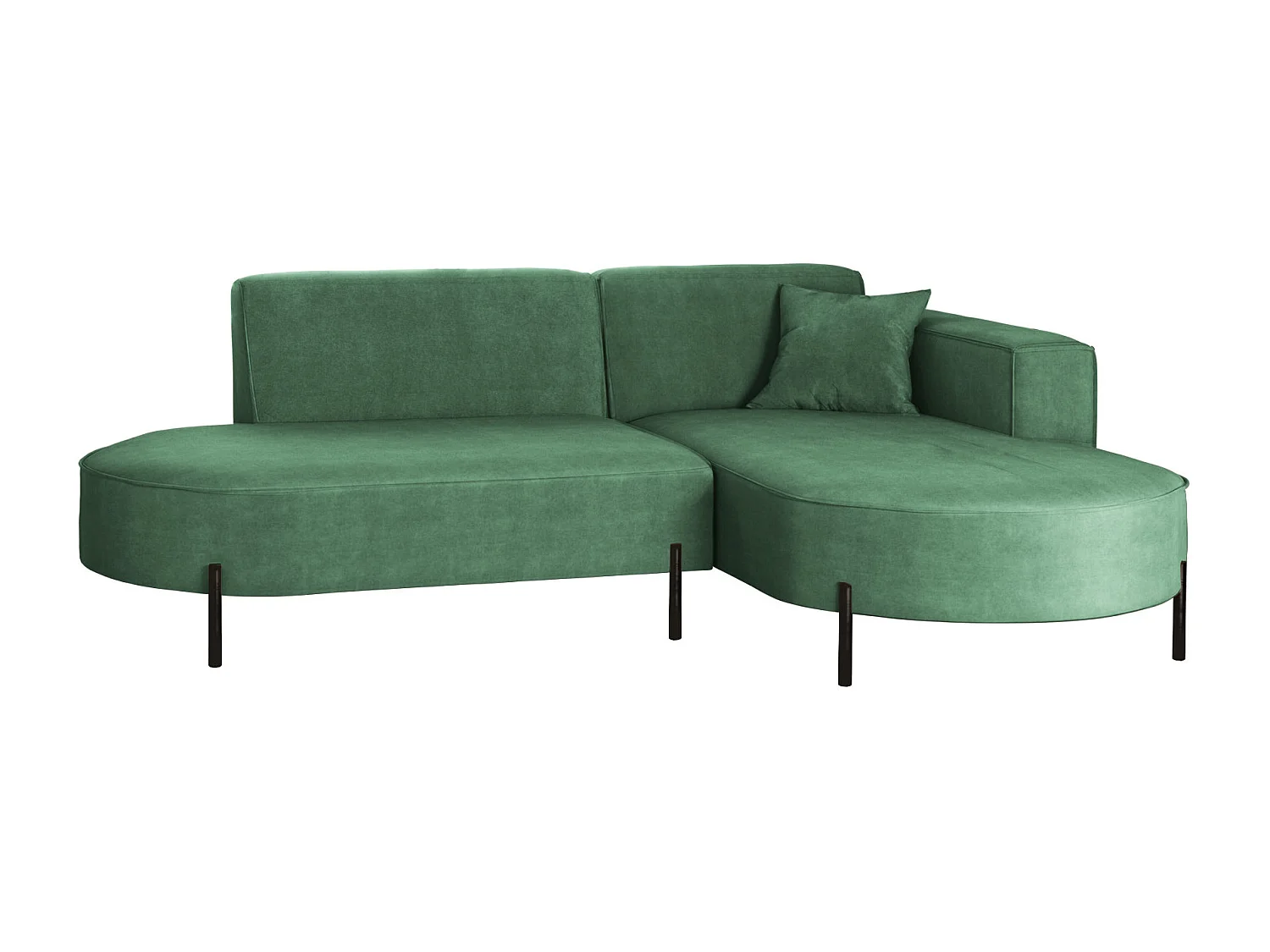 Canapé d'angle, Canapé L-Form Designer Modena Pure tissu Noel Pistache Droit