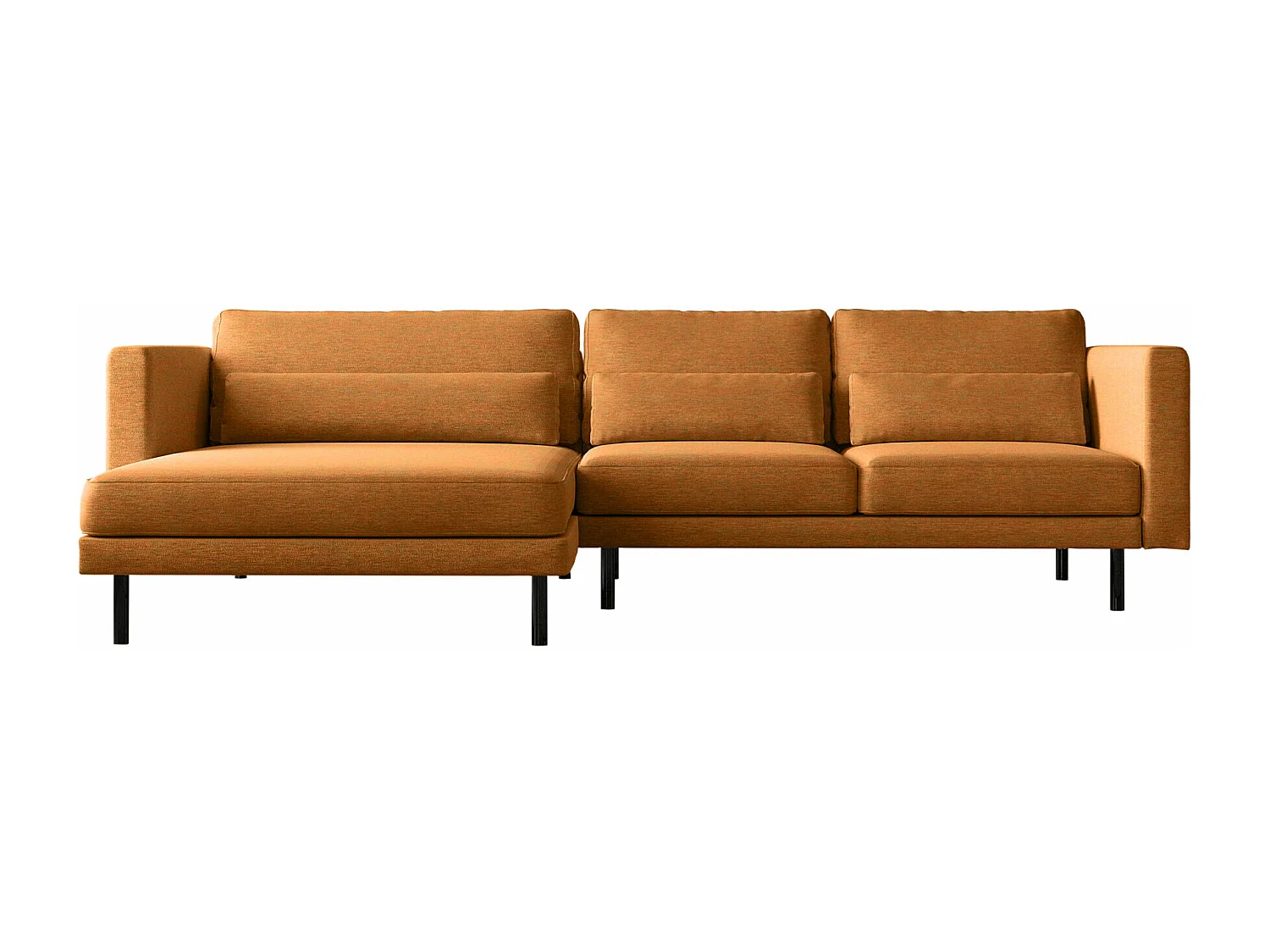 Canapé d'angle L-form Dani moderne et spacieux tissu Verita cuivre gauche