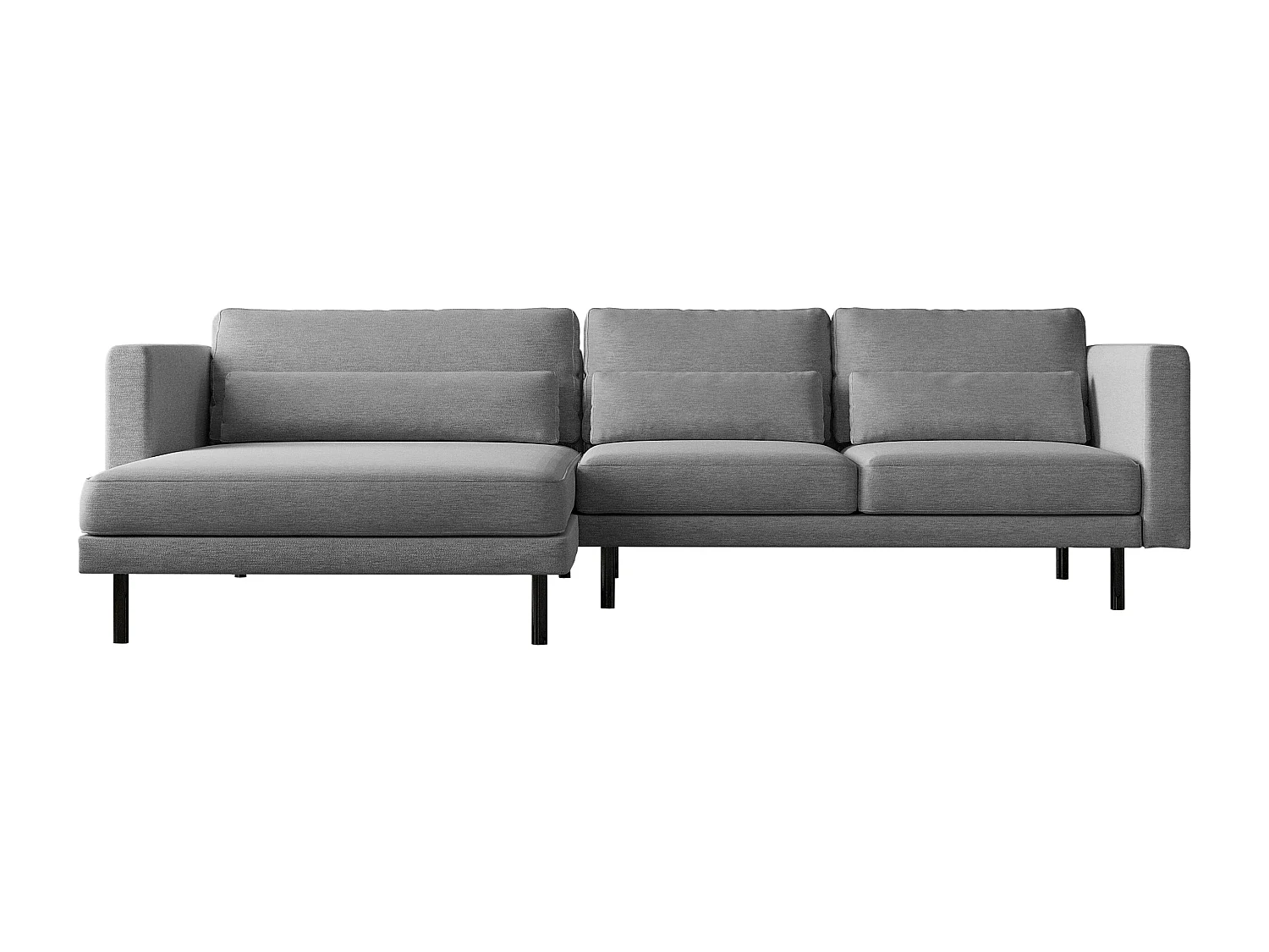 Canapé d'angle L-form Dani moderne et spacieux tissu Verita Steel Gauche