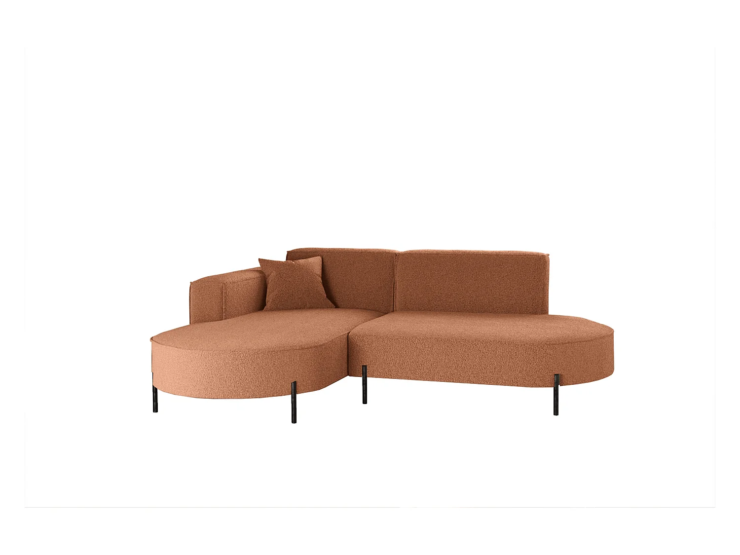 Canapé d'angle, Canapé L-Form Designer Modena Pure tissu Source Copper Links