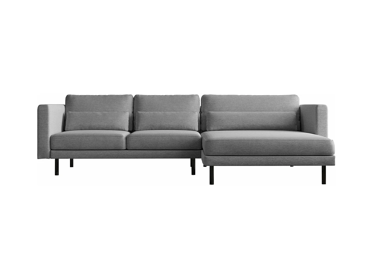 Canapé d'angle L-form Dani moderne et spacieux tissu Verita Gris Droite