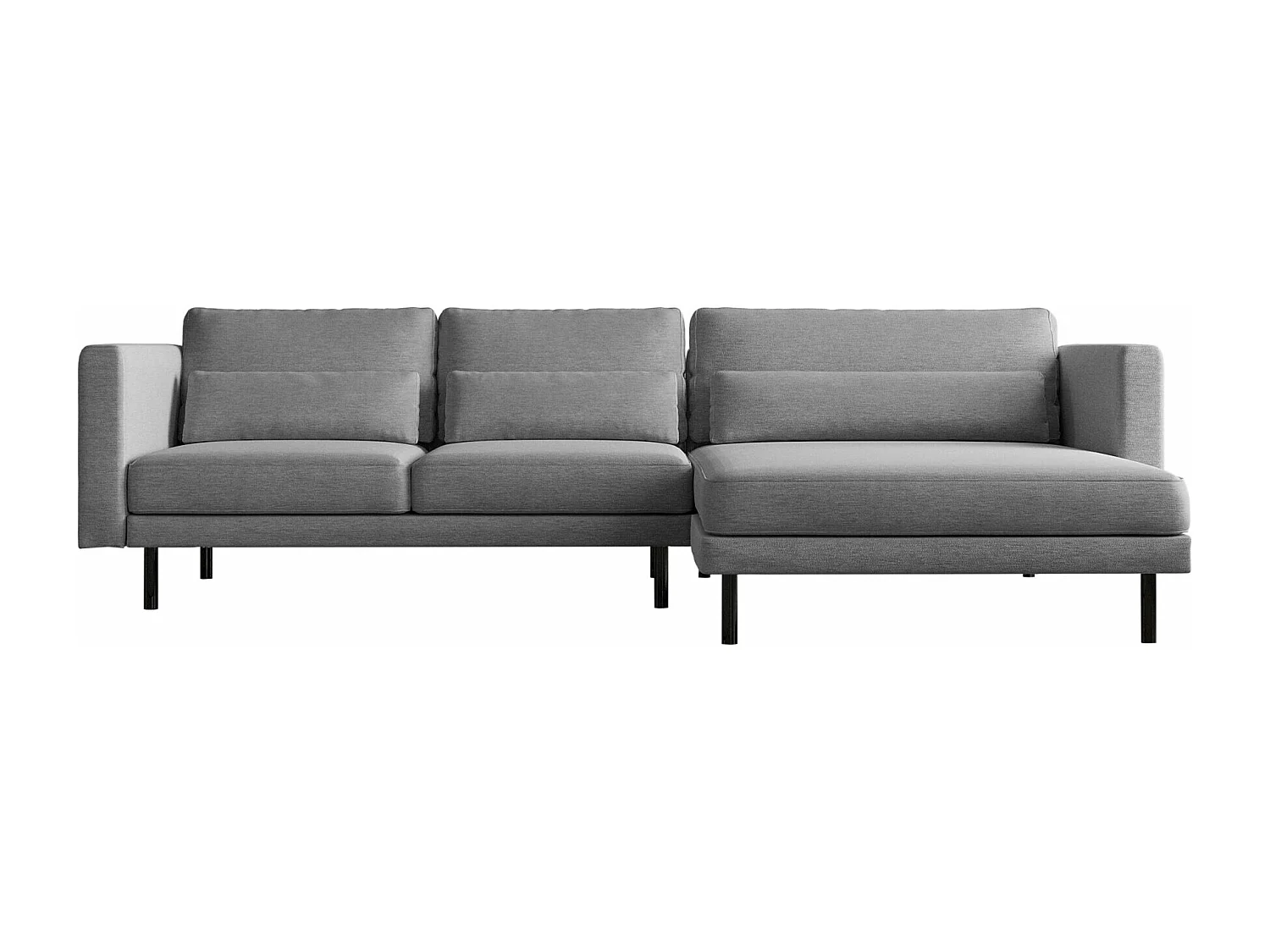 Canapé d'angle L-form Dani moderne et spacieux tissu Verita Gris Droite