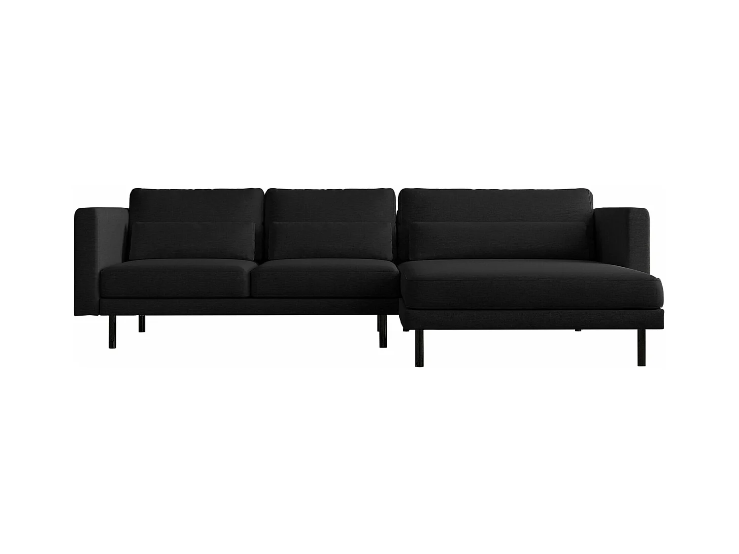 Ecksofa L-form Dani modern und geräumig Stoff Verita Schwarz Rechts