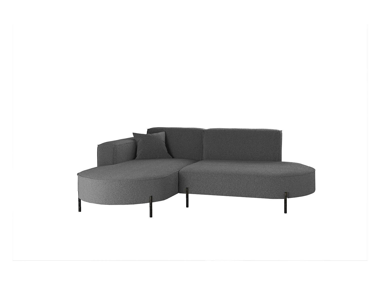 Canapé d'angle, Canapé L-Form Designer Modena Pure tissu Source Graphite Liens