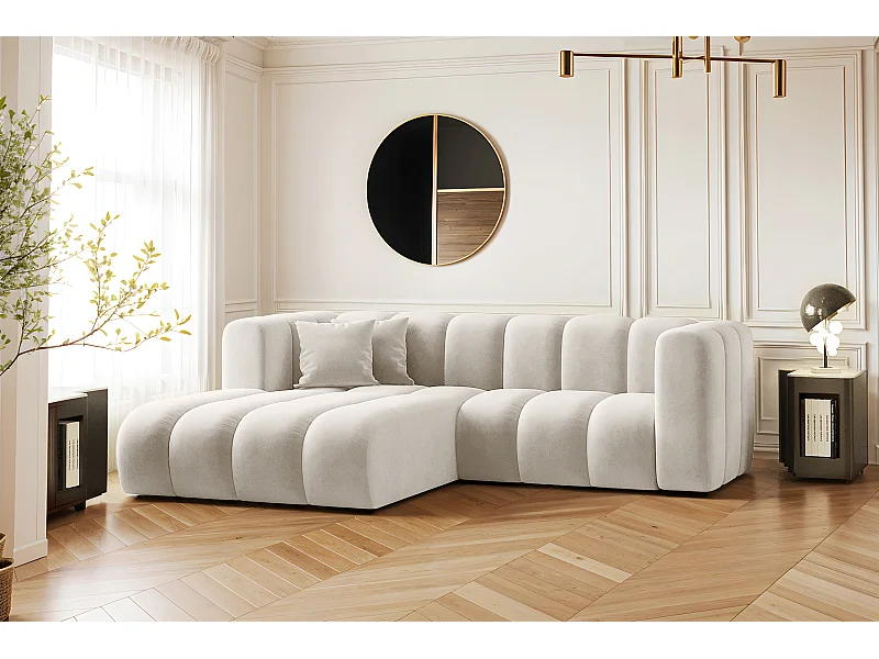 Hoekbank, L-vormig, Sofa Grand modulaire stof Salvador Lichtgrijs Links