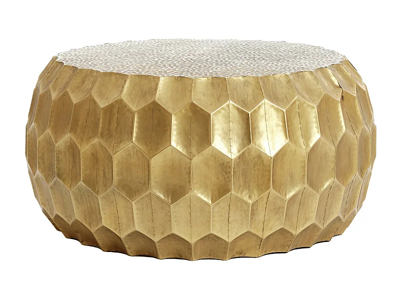 Table basse KALAN - Ø85x42cm - Doré