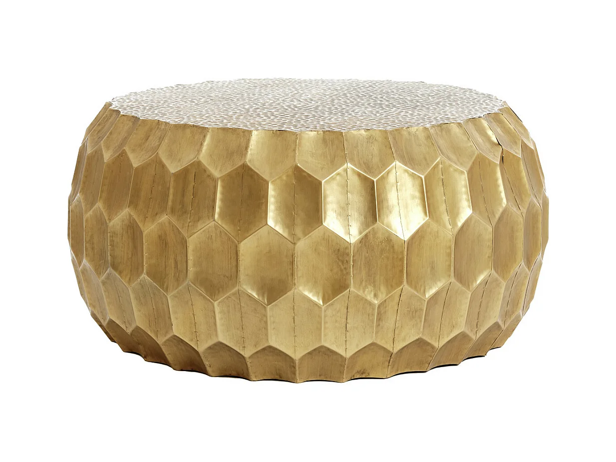 Table basse KALAN - Ø85x42cm - Doré