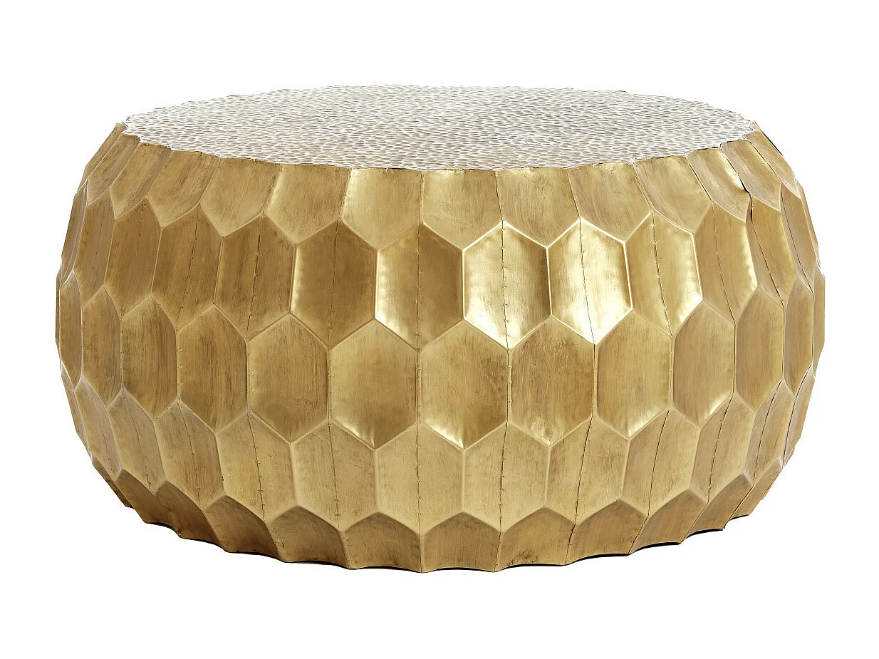 Table basse KALAN - Ø85x42cm - Doré