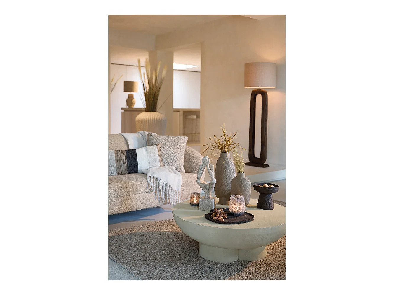 Table basse POLINNA - Ø90x30cm - Marron