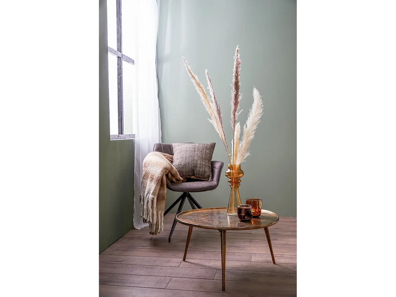 Table d'appoint BABINA - Ø67,5x37cm - Bronze