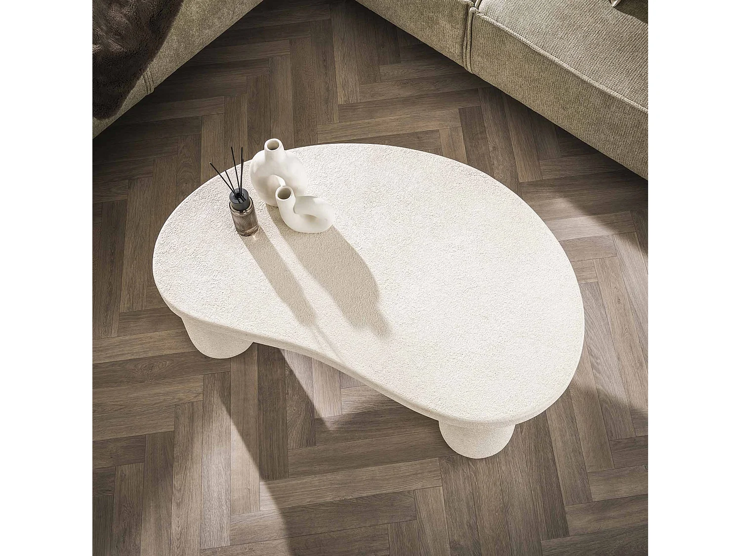 Table basse XL Organic Pebble - Marbre composite