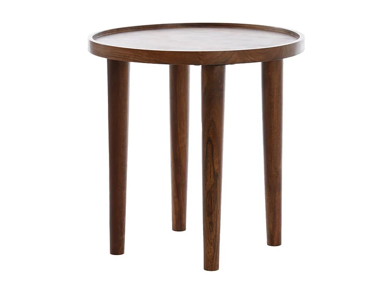 Table d'appoint QIANO - Ø49x49cm - Marron