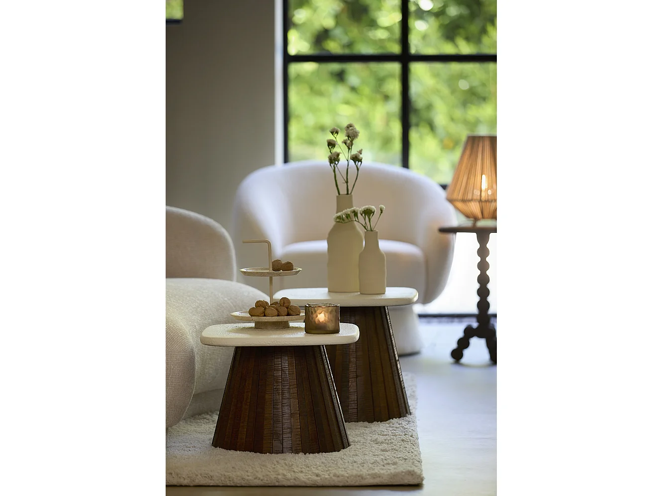 Table d'appoint OKATO - Ø45x40cm - Blanc