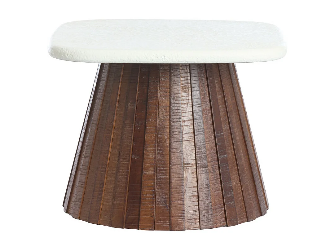 Table d'appoint OKATO - Ø45x35cm - Blanc