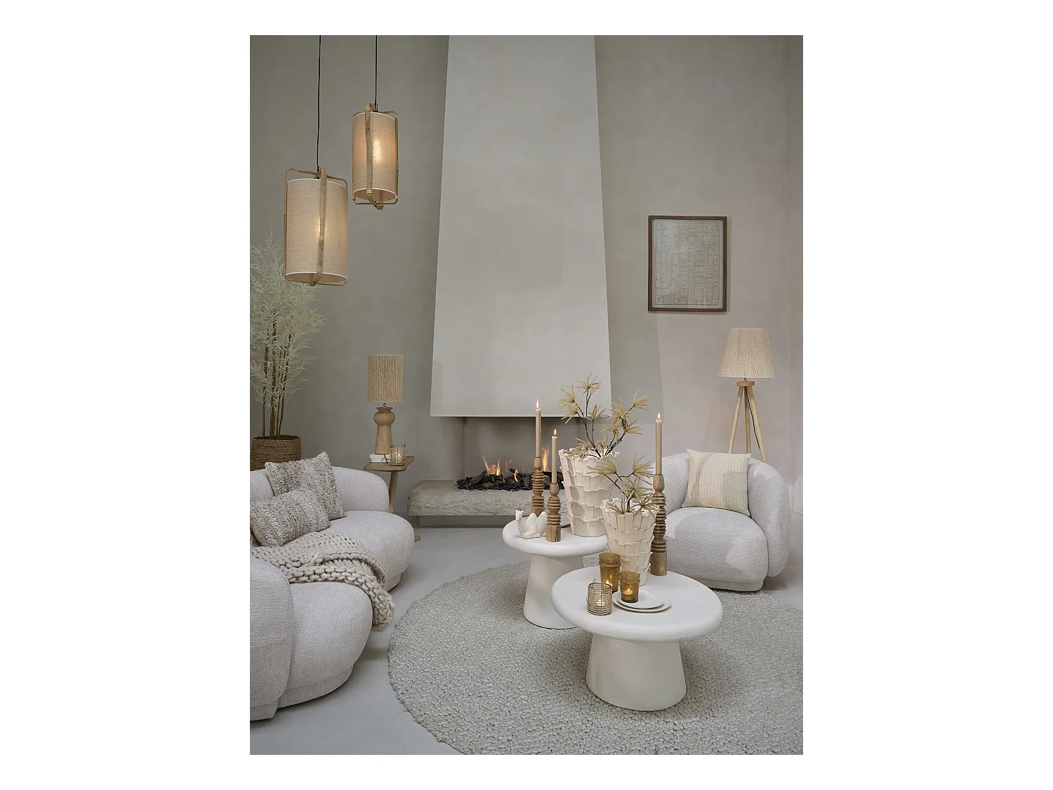 Table basse KULONA - Ø70x38cm - Blanc