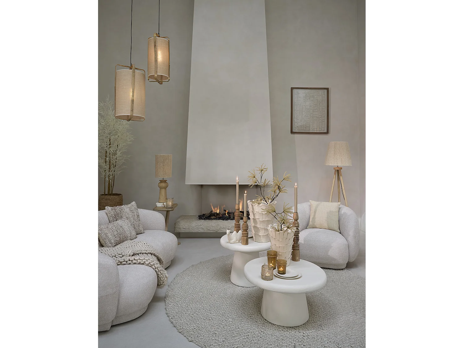 Table basse KULONA - Ø70x38cm - Blanc