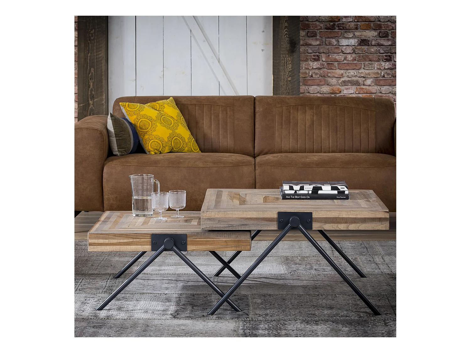 Table basse Teca - Balance - 70x70x33 - Bois - Marron