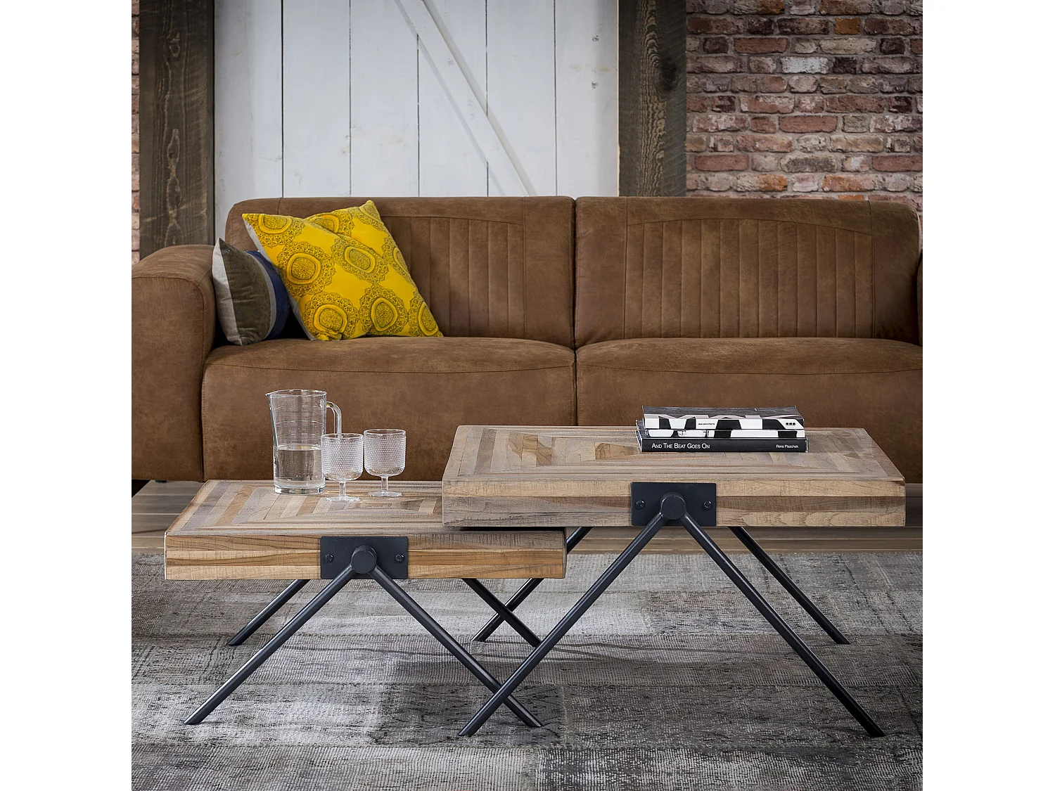 Table basse Teca - Balance - 70x70x33 - Bois - Marron