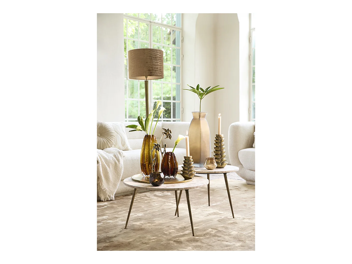 Table d'appoint ZECA - Ø59x41cm - Gris