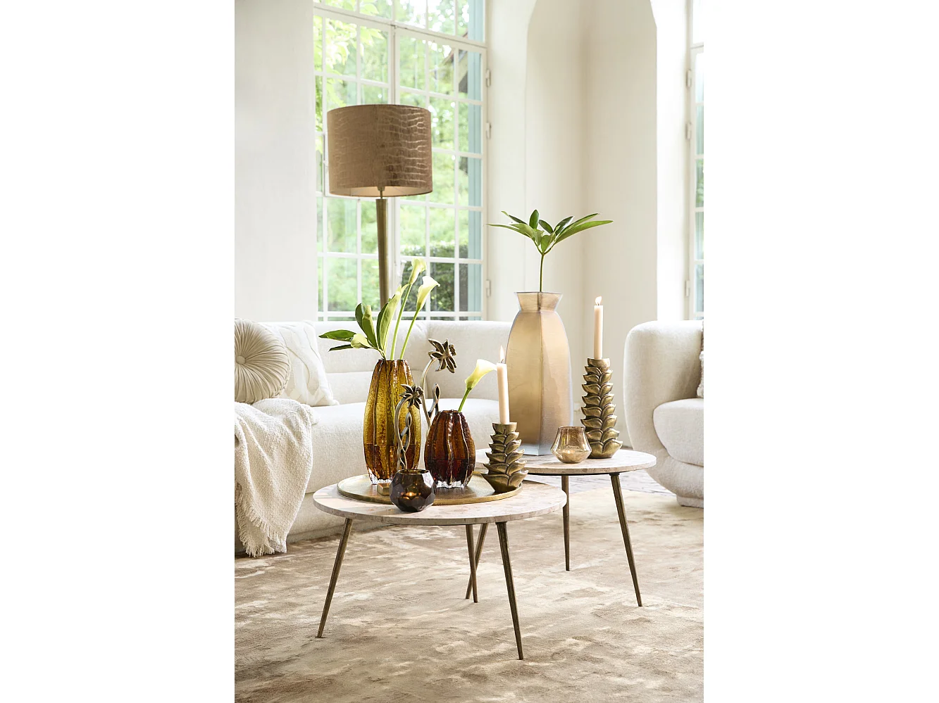 Table d'appoint ZECA - Ø59x41cm - Gris