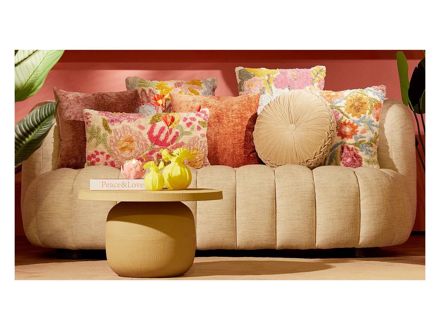 Table basse TIGRAN - Ø59x35,5cm - Marron