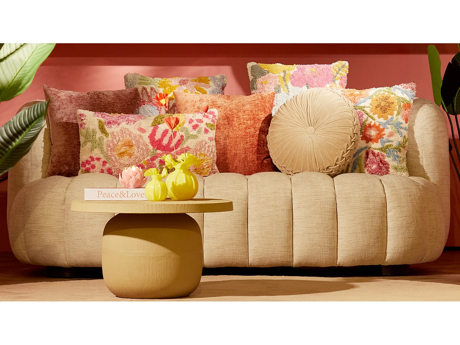 Table basse TIGRAN - Ø59x35,5cm - Marron