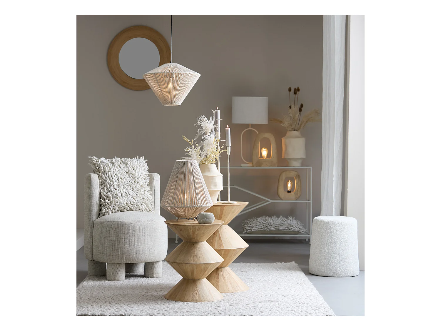 Miroir PIEDRE - 71x4,5x71cm - Marron