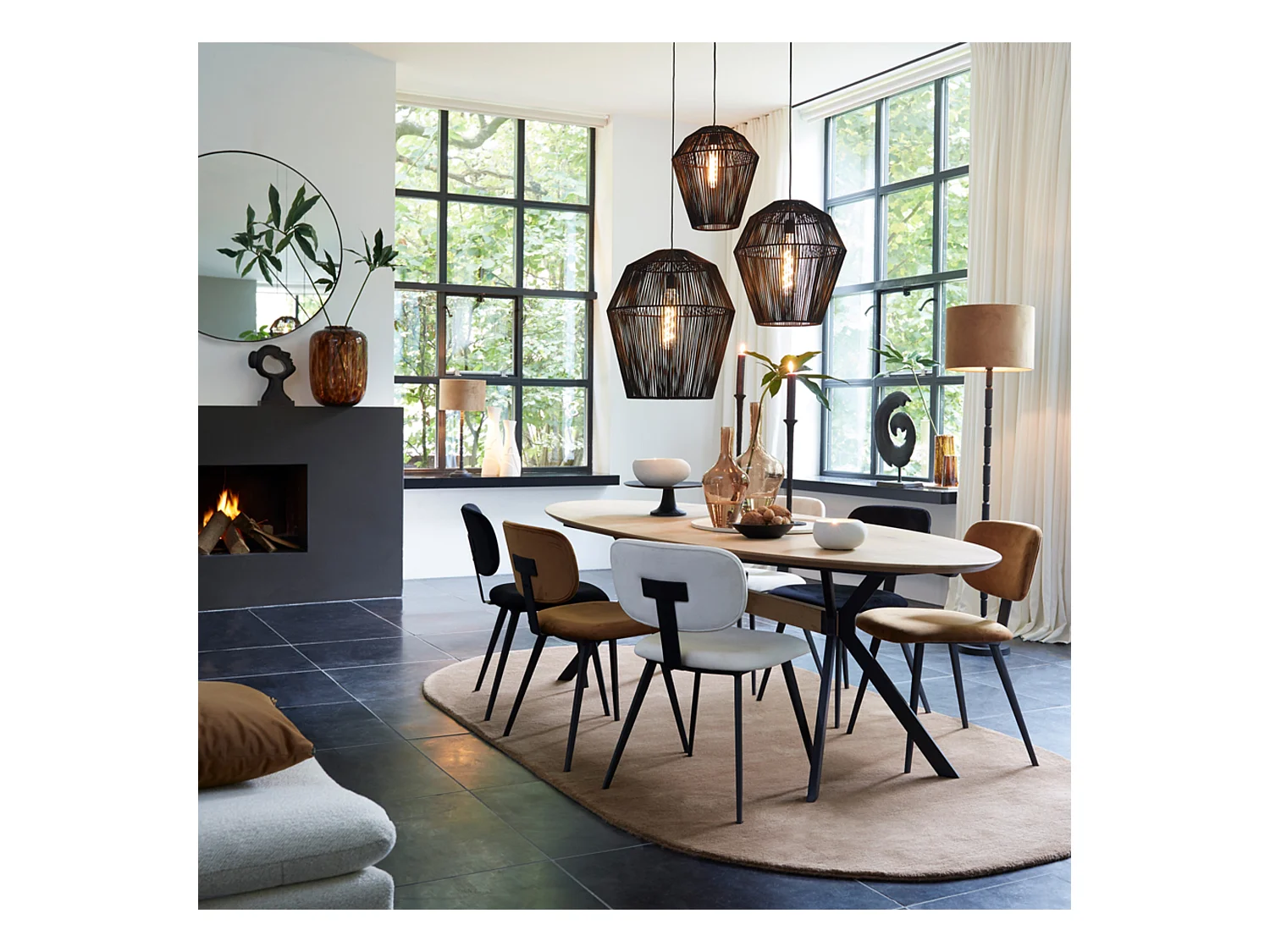 Miroir ESPEJO - 116x1,5x116cm - Noir