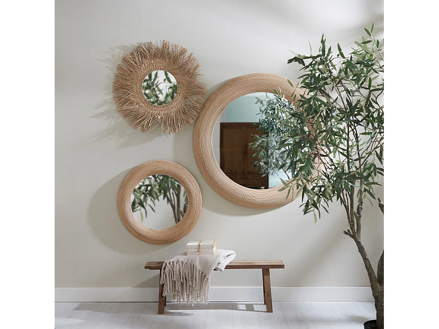 Miroir PIEDRE - 109,5x4,5x109,5cm - Marron