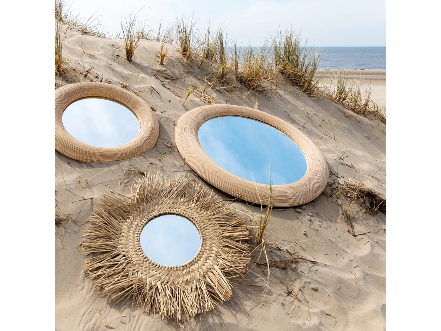 Miroir PIEDRE - 109,5x4,5x109,5cm - Marron