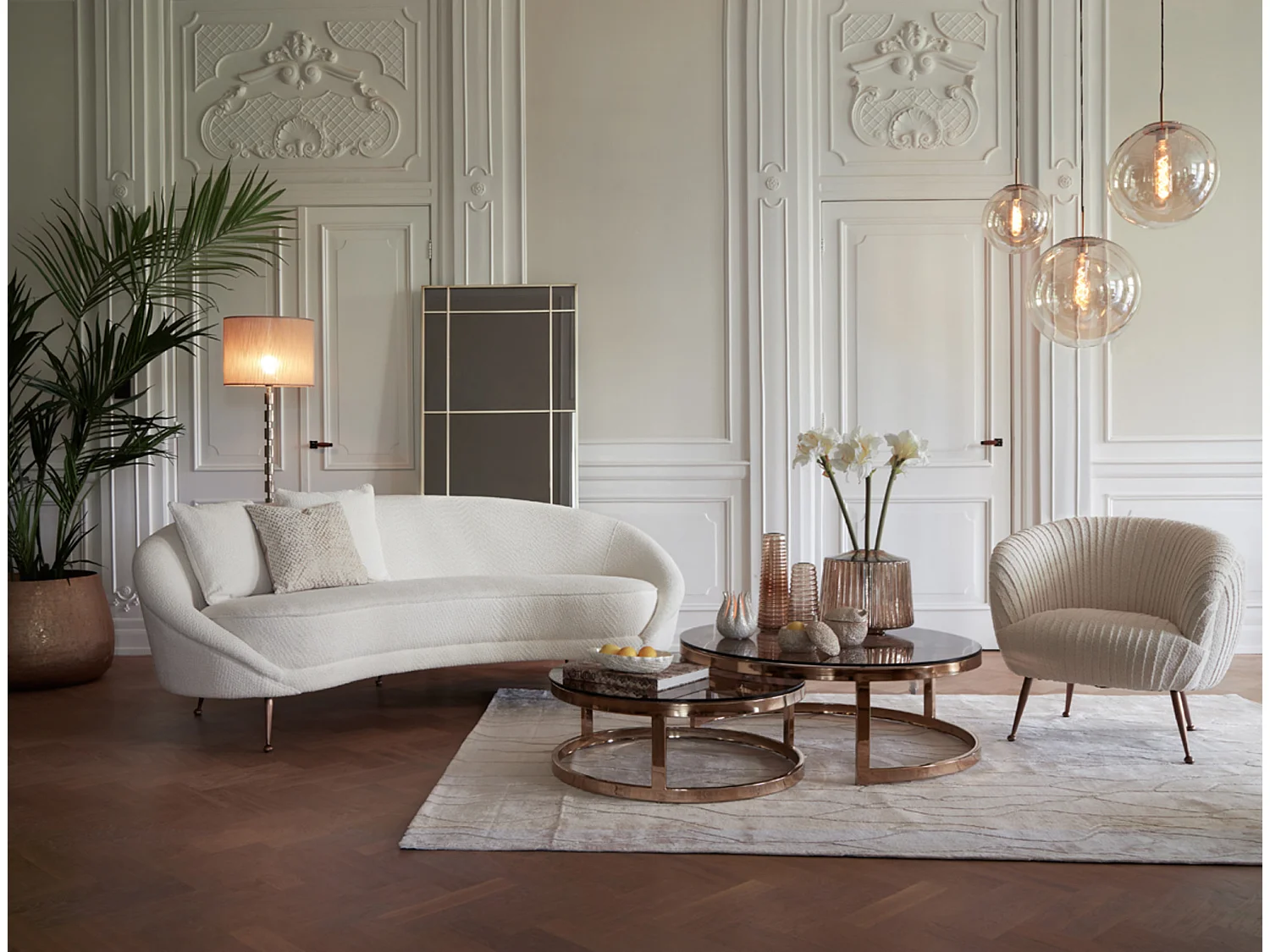 Spiegel RINCON - 77x3x183cm - Goud