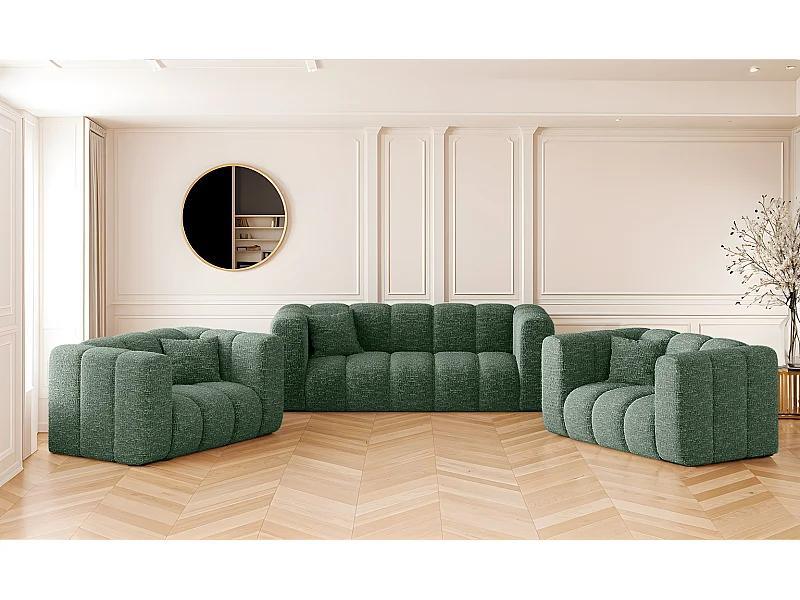 Ensemble de canapés 2+1+1 série Grand stilvol, tissu Haga Green