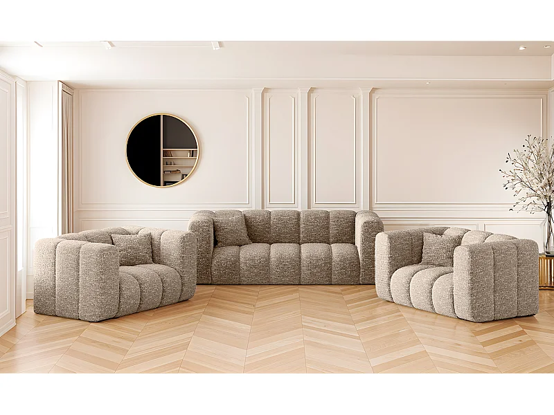 Bankstel 2+1+1 bankstel serie Grand stilvol, stof Haga Beige