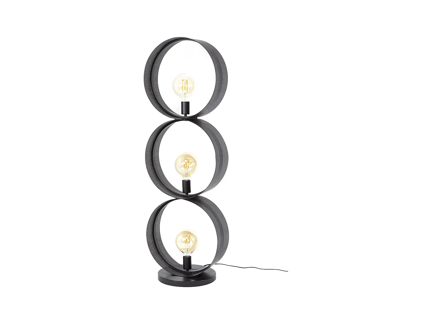 Vloerlamp 3L Ring Geperforeerd - Charcoal