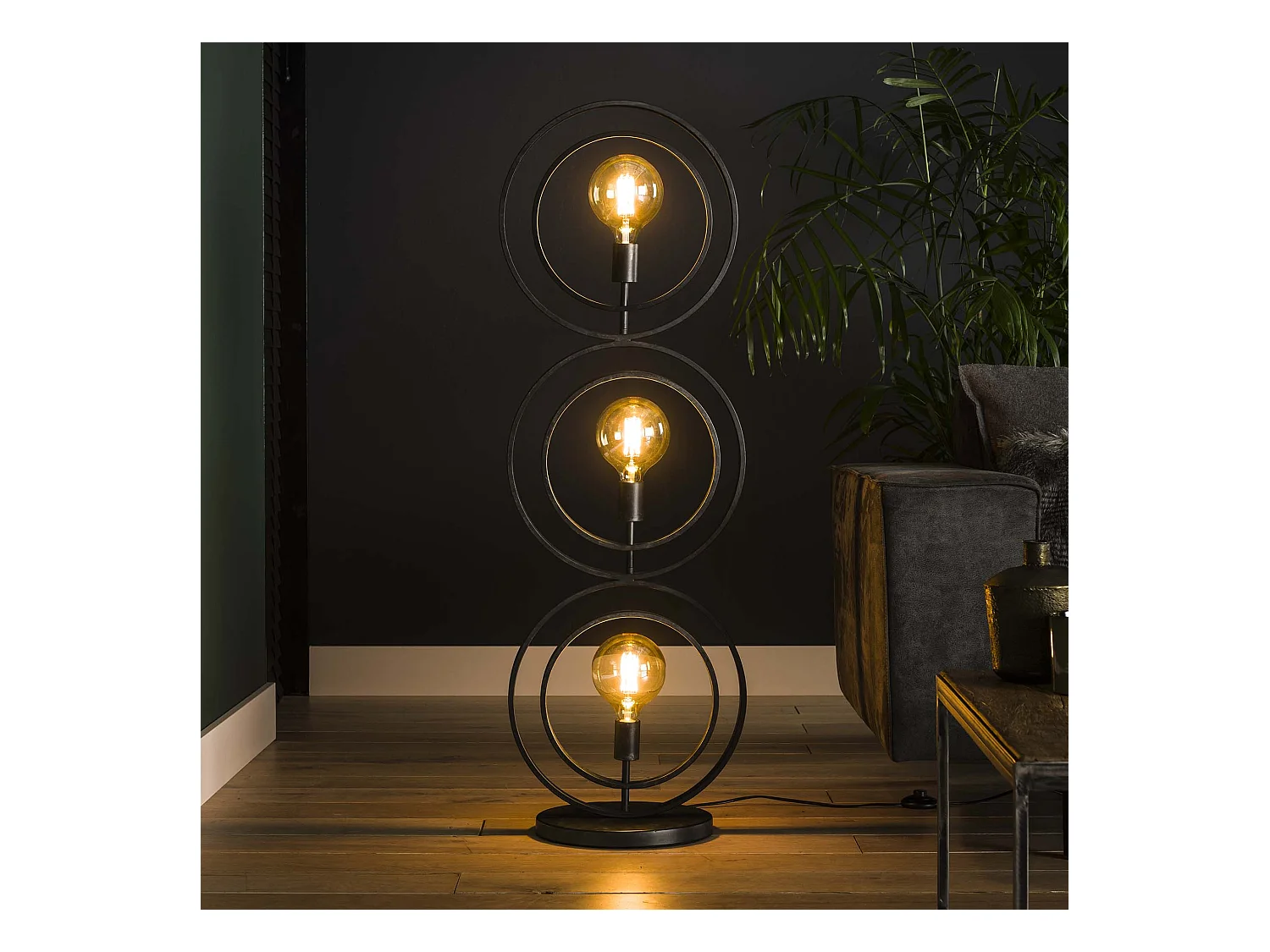 Lampadaire industriel - 3 lampes - Turn around - Noir