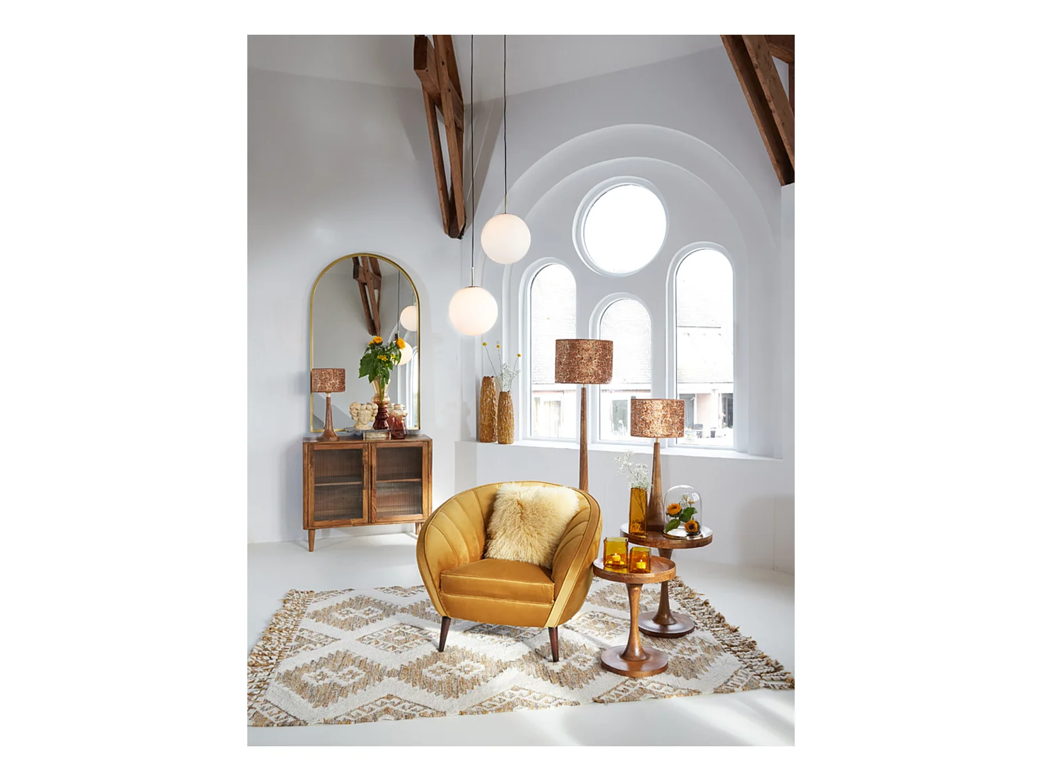 Lampadaire JOVANY - Ø25x135cm - Marron