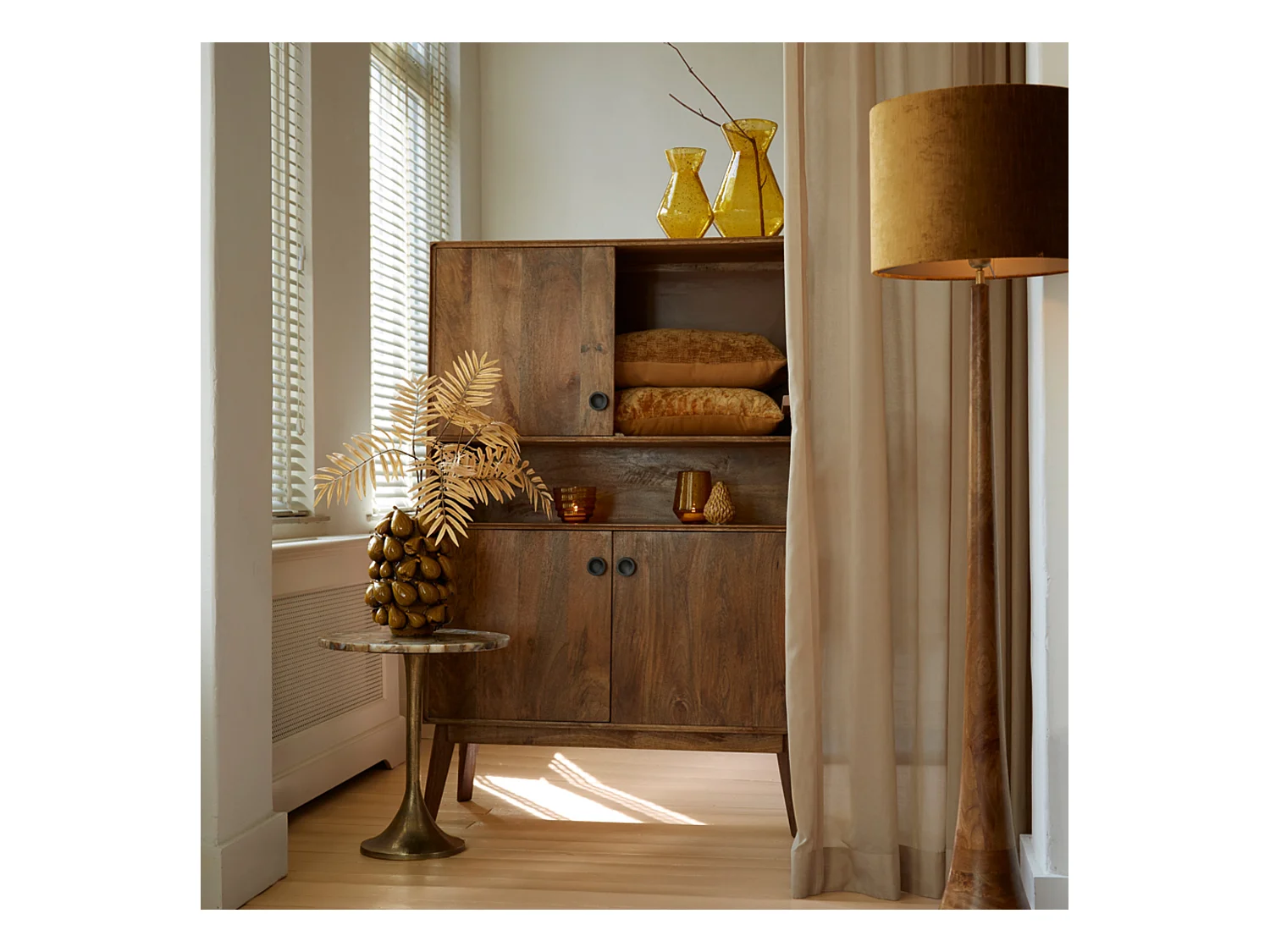 Lampadaire JOVANY - Ø25x135cm - Marron