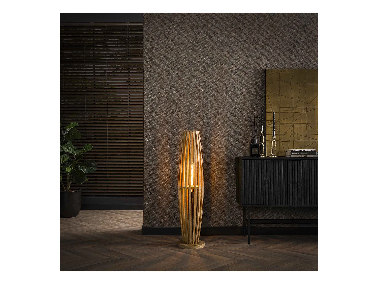 Lampadaire Orbit 2L - Mangue massif naturel - M