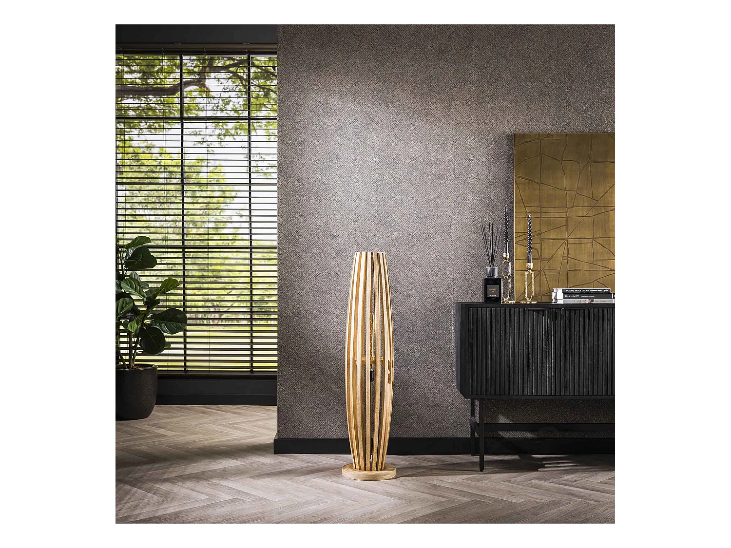 Lampadaire Orbit 2L - Mangue massif naturel - M