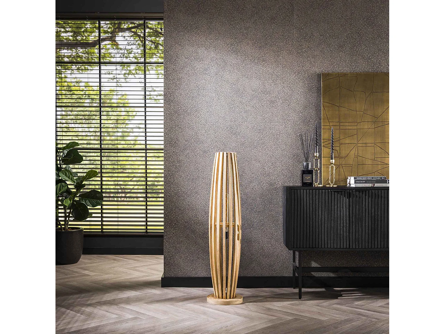 Lampadaire Orbit 2L - Mangue massif naturel - M