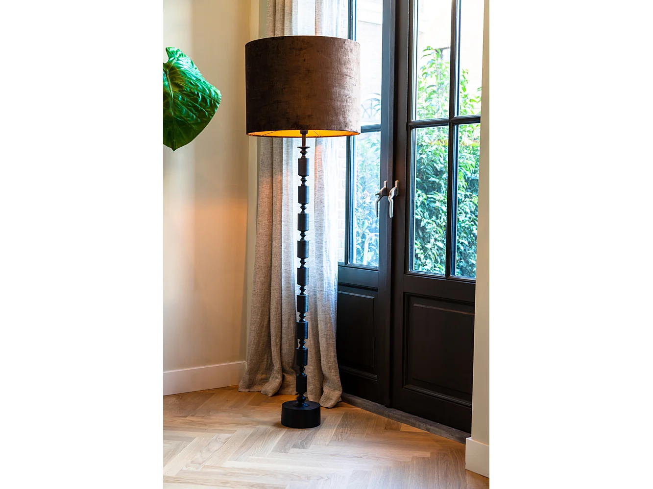 Lampadaire GITAYA - Ø18x135cm - Noir