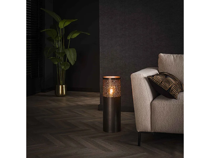 Vloerlamp Ø20 cilinder 60cm / Zwart nikkel