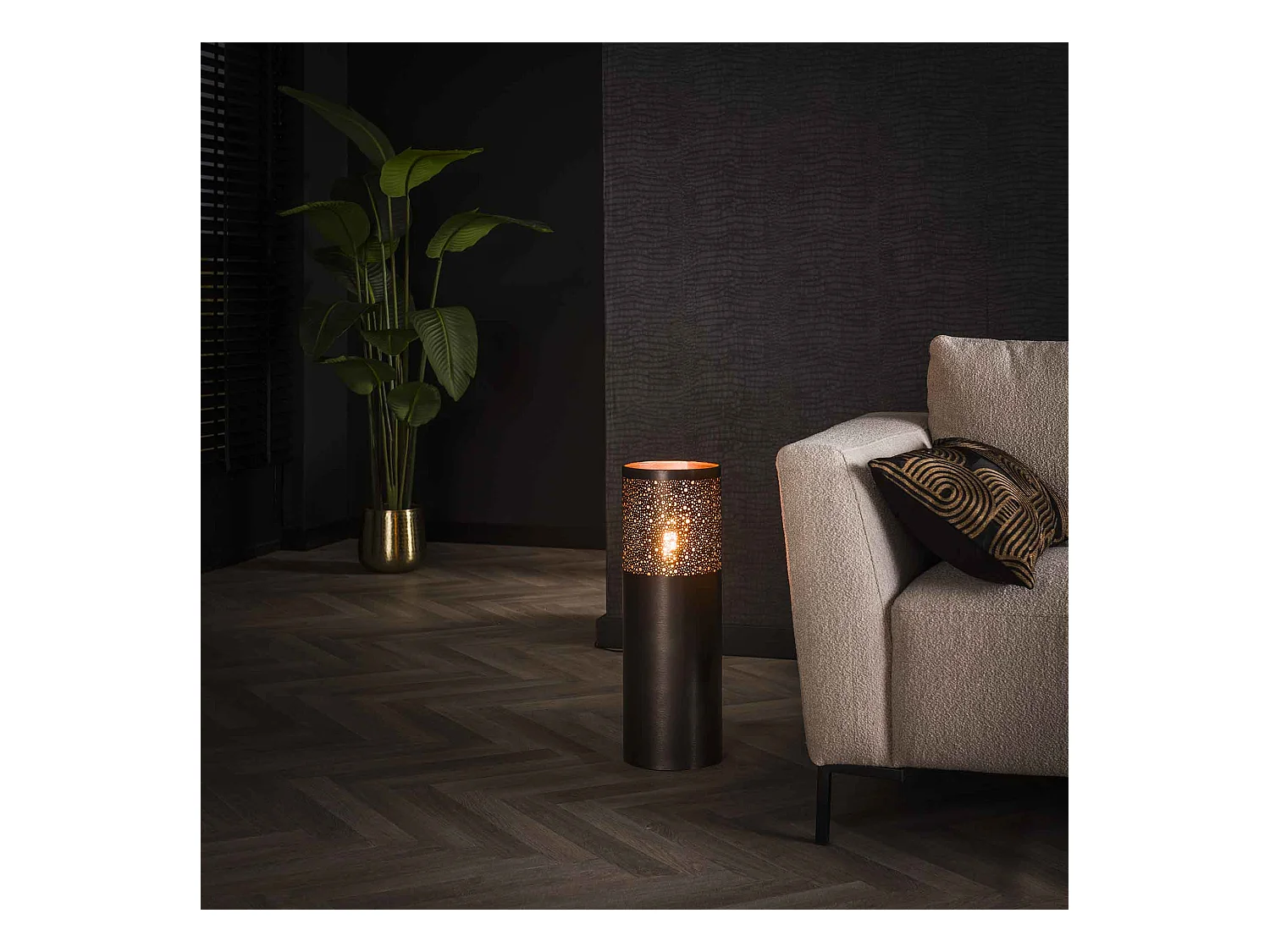 Stehleuchte Ø20 Zylinder 60cm / Schwarznickel