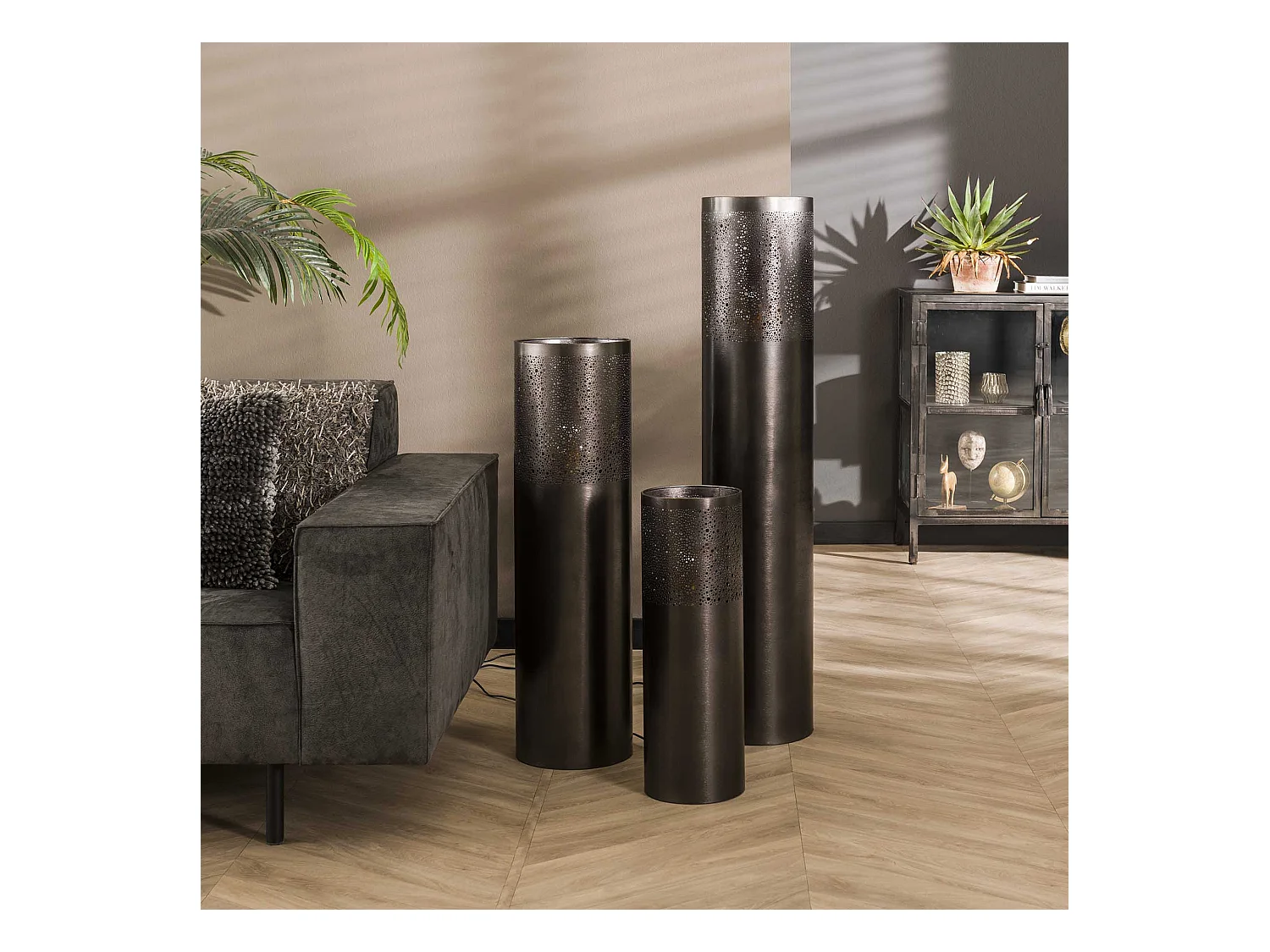 Stehleuchte Ø20 Zylinder 60cm / Schwarznickel