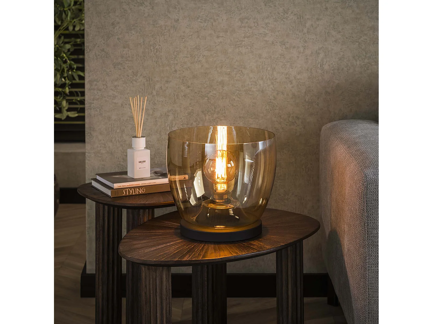 Lampadaire UP L - Verre ambré - Ø29