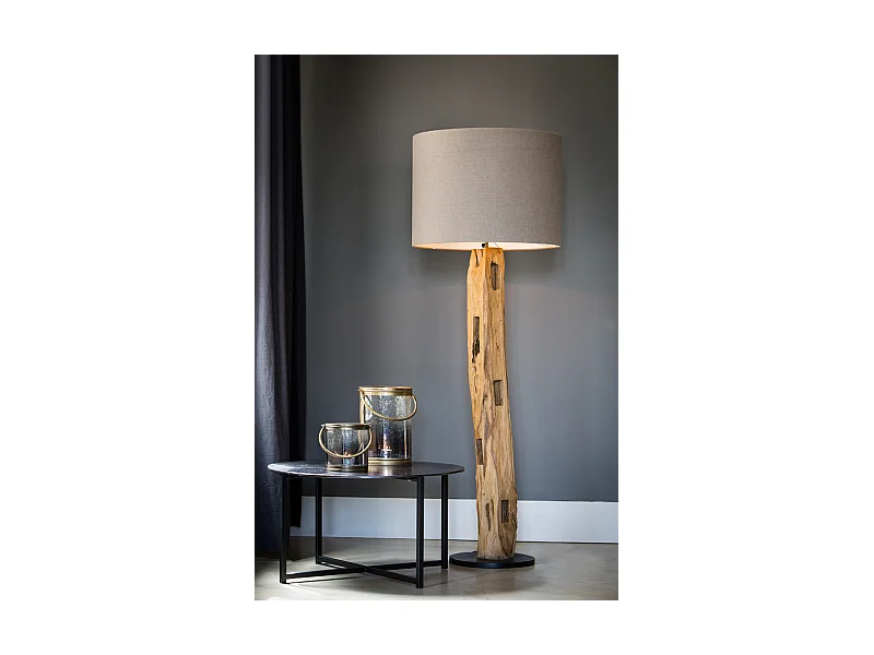 Lampadaire KARLOVO - Ø35x144cm - Marron